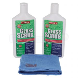 Clean-X Glass Scrub (reinigingspasta) set met 3M High Performance doekje
