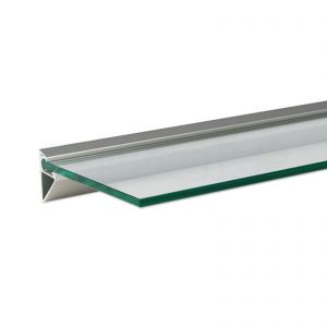 Glasplaatdrager profiel 10 mm, RVS effect (1200 mm)